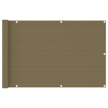 Écran de balcon Taupe 90x500 cm PEHD