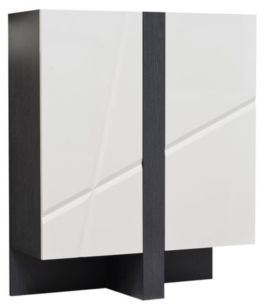 Elément de rangement 2 portes Blanc laqué et Gris Kantz