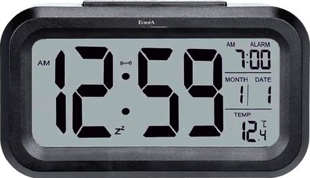 Elite Sveglia Digitale Con Luce Led Automatica (sensore Crepuscolare) - Nero - Digital Alarm Clock With Automatic Led Light (twilight Sensor) - Black DV201_B