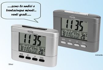 Elite Sveglia Digitale Parlante Antracite / Dark Silver Speaking* Digital Alarm Clock (*italian Only) DV 290DS