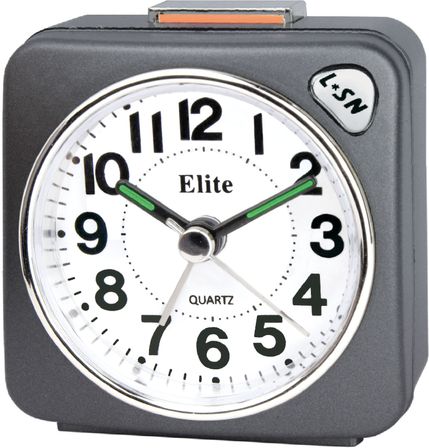 Elite Sveglia Silent Con Luce E Snooze - Antracite - Silent Alarm Clock With Light And Snooze - Grey RS7150_G
