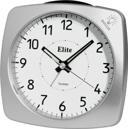 Elite Sveglia Silent Con Luce E Snooze - Argento - Silent Alarm Clock With Light And Snooze - Silver ST4500_S