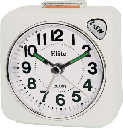 Elite Sveglia Silent Con Luce E Snooze - Bianco - Silent Alarm Clock With Light And Snooze - White RS7150_W