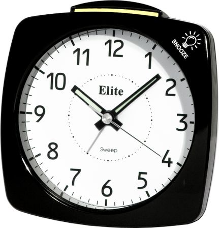 Elite Sveglia Silent Con Luce E Snooze - Nero - Silent Alarm Clock With Light And Snooze - Black ST4500_B