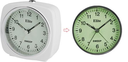Elite Sveglia Silent Con Luce E Snooze. Quadrante Fosforescente - Bianco - Silent Alarm Clock With Light And Snooze. Phosphorescent Dial - White RS7160_W