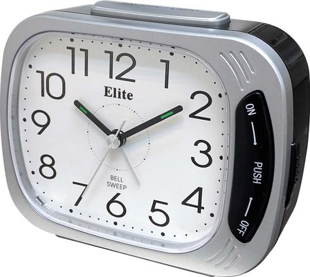 Elite Sveglia Silent. Suoneria Su Campanello. Luce. Snooze - Argento - Silent Alarm Clock. Bell Ring. Light. Snooze - Silver ST5650_S