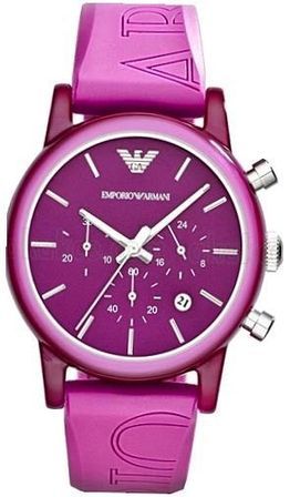 Emporio Armani Classic Unisex Chrono Silicone Strap. 40mm Wr 3atm AR1059
