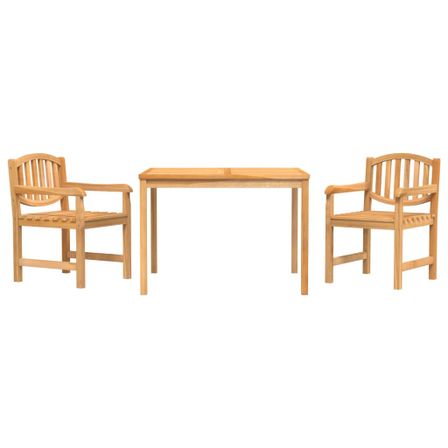 Ensemble à manger de jardin 3 pcs Bois de teck massif