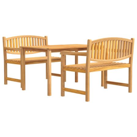 Ensemble à manger de jardin 3 pcs Bois de teck massif