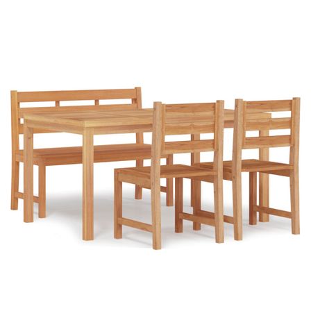 Ensemble à manger de jardin 4 pcs Bois de teck massif