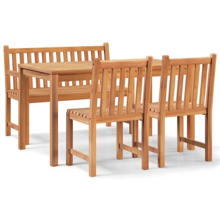 Ensemble à manger de jardin 4 pcs Bois de teck massif