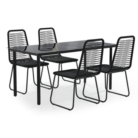 Ensemble à manger de jardin 5 pcs Noir