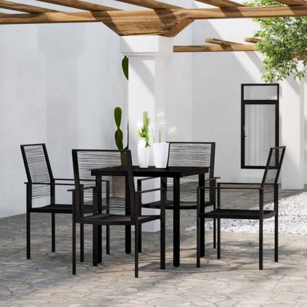 Ensemble à manger de jardin 5 pcs Noir