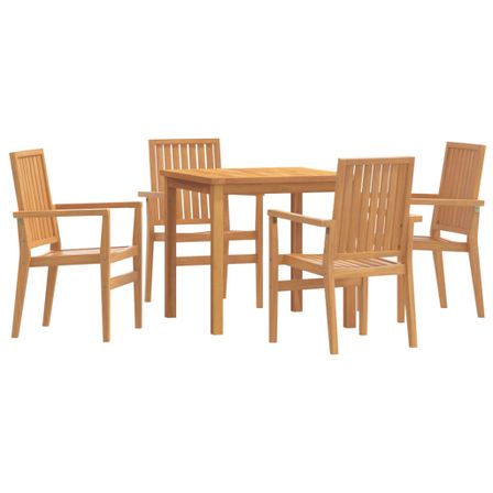 Ensemble à manger de jardin 5pcs Bois de teck massif