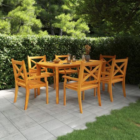 Ensemble à manger de jardin 7 pcs Bois d'acacia solide