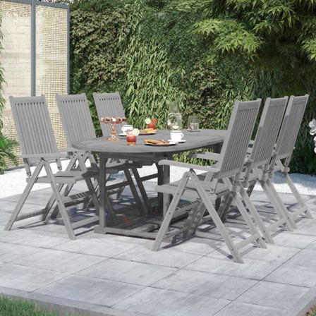 Ensemble à manger de jardin 7 pcs Bois d'acacia solide