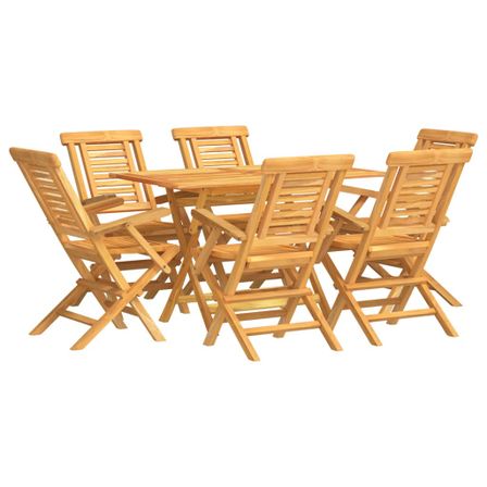 Ensemble à manger de jardin 7 pcs Bois de teck solide