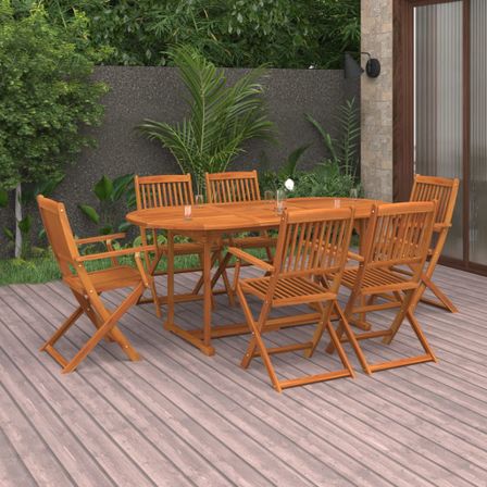 Ensemble à manger de jardin 7 pcs bois massif d'acacia
