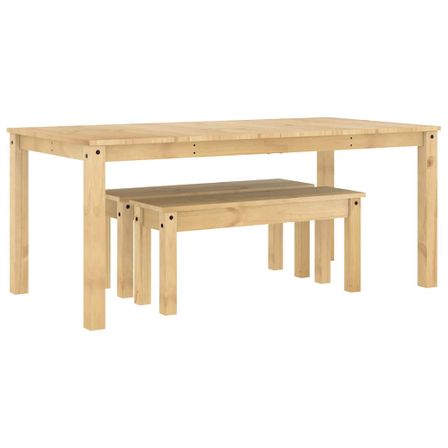 Ensemble à manger Panama 3 pcs bois de pin massif