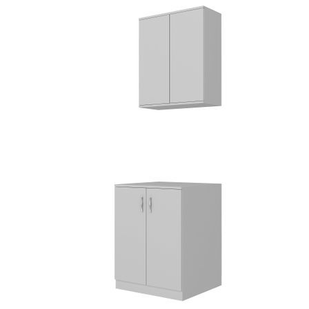 Ensemble Armoire pour Machine à Laver et étagère en Bois Blanc