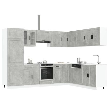 Ensemble d'armoires de cuisine 14 pcs Porto bois d'ingénierie