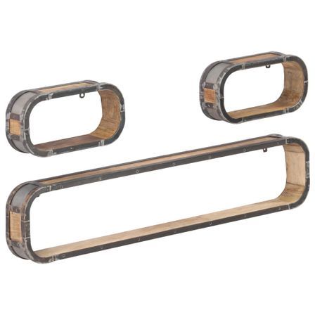 Ensemble d'étagères murales 3 pcs Bois solide de manguier