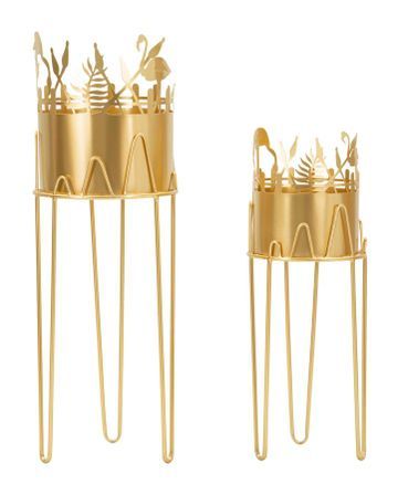 Ensemble de 2 porte-vases flamant rose 27x79-22,8x62 cm