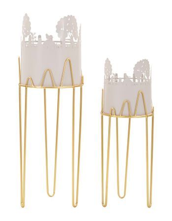 Ensemble de 2 supports pour vase en forme d'arbre, ø 27 x 79 cm - 22,8 x 62 cm