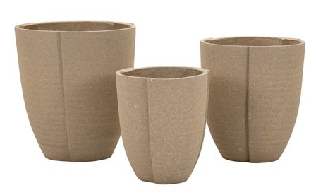 Ensemble de 3 cache-pots d'extérieur pérou - dimensions : ø 43 x 47 cm - 36 x 41,5 cm - 30,5 x 34,5 cm(trou : ø 27, 33 et 39 cm)