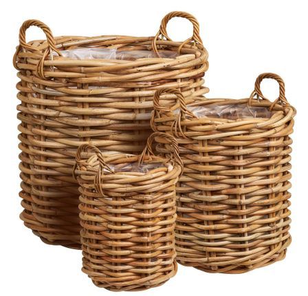 Ensemble de 3 paniers de rangement en osier BURTON – Design naturel