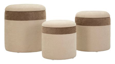 Ensemble de 3 poufs de rangement style nordique Ross