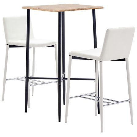 Ensemble de bar 3 pcs Similicuir Blanc 9