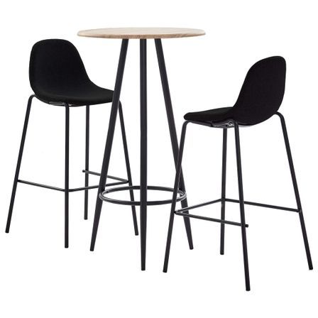 Ensemble de bar 3 pcs Tissu Noir 3