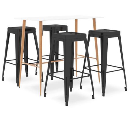 Ensemble de bar 5 pcs Blanc et noir 2