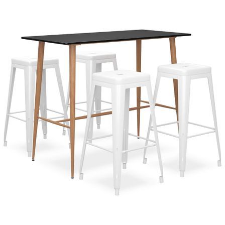 Ensemble de bar 5 pcs Noir et blanc 2