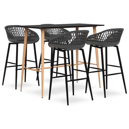 Ensemble de bar 5 pcs Noir et gris 2