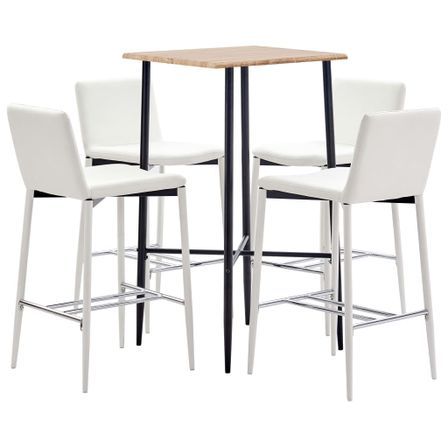 Ensemble de bar 5 pcs Similicuir Blanc 9