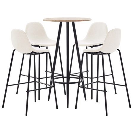 Ensemble de bar 5 pcs Tissu Crème 4