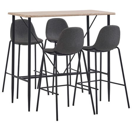 Ensemble de bar 5 pcs Tissu Gris foncé 9