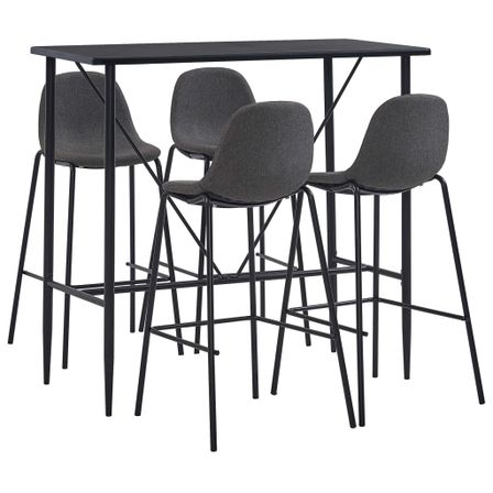 Ensemble de bar 5 pcs Tissu Gris foncé 8