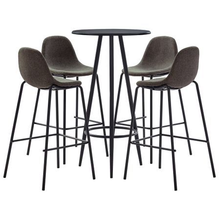 Ensemble de bar 5 pcs Tissu Gris foncé 4