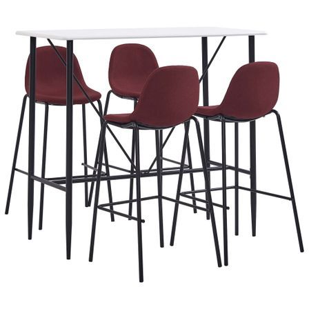 Ensemble de bar 5 pcs Tissu Rouge bordeaux 4