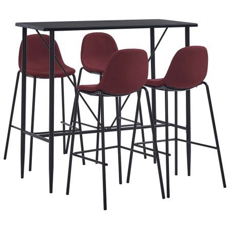 Ensemble de bar 5 pcs Tissu Rouge bordeaux 5