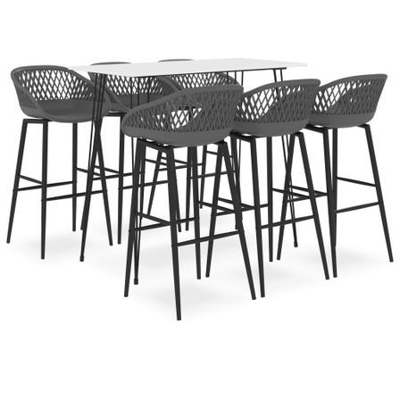 Ensemble de bar 7 pcs Blanc et gris 3