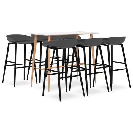 Ensemble de bar 7 pcs Blanc et gris 6
