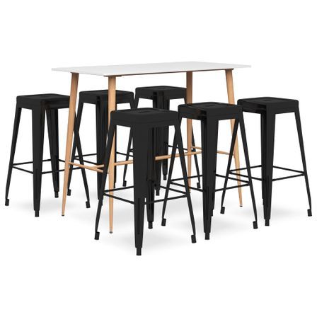 Ensemble de bar 7 pcs Blanc et noir 4