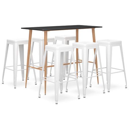 Ensemble de bar 7 pcs Noir et blanc 2