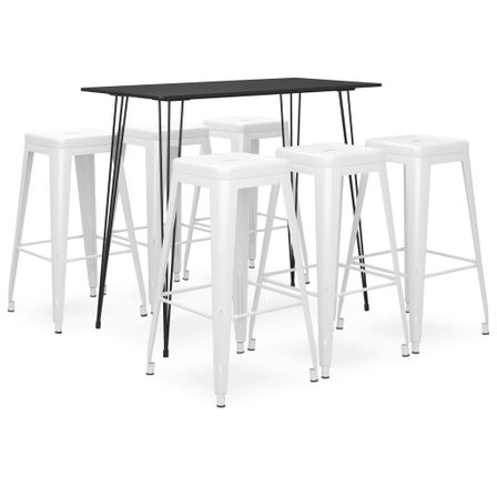 Ensemble de bar 7 pcs Noir et blanc 6
