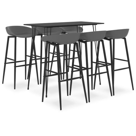 Ensemble de bar 7 pcs Noir et gris 8