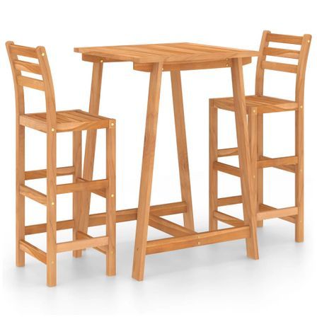 Ensemble de bar d'extérieur 3 pcs Bois d'acacia massif